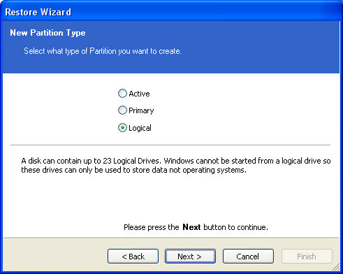 system active primary partition